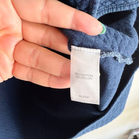 J. Jill PureJill Indigo Blue Quilted Hooded Full Zip Pocket Front Jacket - Large - Picture 5 of 9